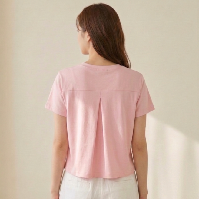 풀루스 여성용 세미크롭 반팔티