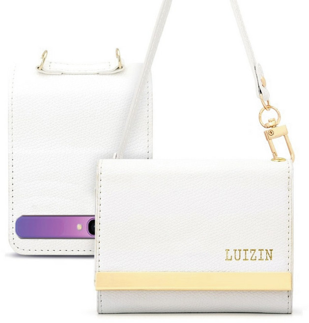 갤럭시 Z플립1 / 플립2 공용 _ 루이진 심플백 지폐1칸+카드4장 수납 지갑형 케이스 + 핸드스트랩