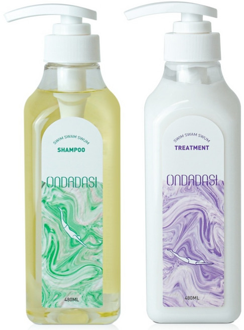 온다다시 수영장 케어 수영 샴푸 & 헤어 트리트먼트 세트 480ml, 960ml, 1세트