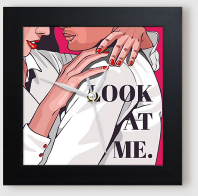 it480-커플섹시팝아트_미니액자벽시계, 화이트