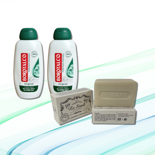 ( 정품 ) 보로탈코 샤워크림 바디워시 바디클렌저 250ml 2병 + 마르세유 비누 100g 1개, 2개