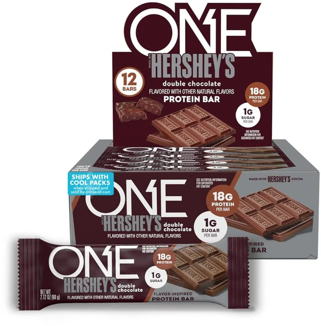 ONE 프로틴 바 허쉬 더블 초콜렛 글루텐 프리 로우 슈거 ONE Protein Bars NEW Hershey's Double Chocolate - 쿠팡
