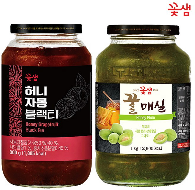 꽃샘 허니자몽블랙티 800g +꿀매실차 1kg, 1개, 1개