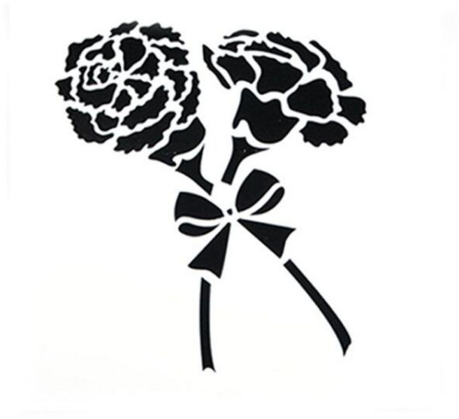 아트박스/와인앤쿡 카페테리아 데코 도안 스텐실(카네이션더블) 1개