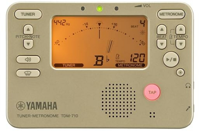 야마하 YAMAHA 튜너 메트로놈 골드 TDM710GL 튜너와 메트로놈을 동시에 사용할 수 있는 일상 연습에 최적의 사운드백 기능, 1개
