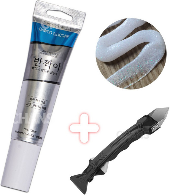 항균 튜브형 바이오 반짝이 실리콘 백색펄(다기능 실리콘제거기 증정) 주방 욕실 싱크대 방수, 1개