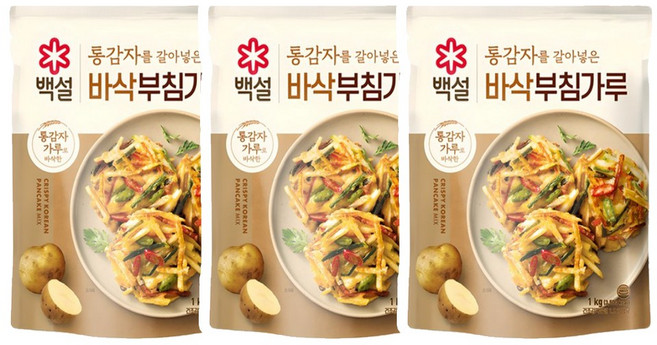 CJ 백설 통감자 바삭부침가루, 1kg, 3개