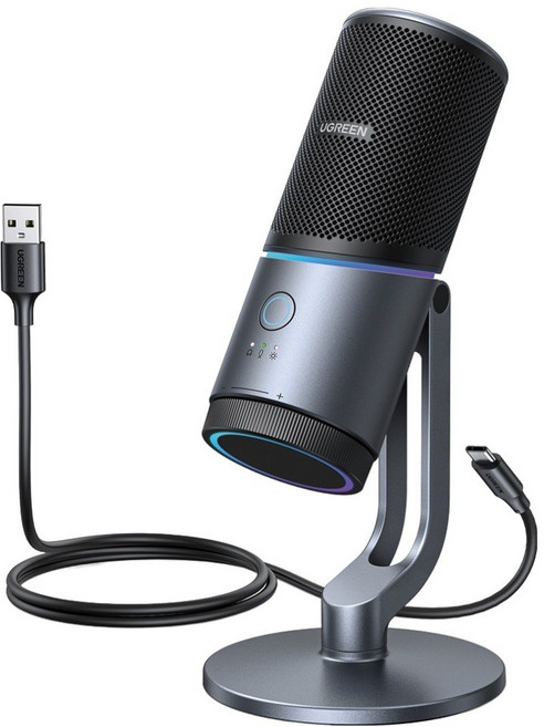 유그린 프리미엄 RGB LED 노이즈 캔슬링 USB 콘덴서 마이크, CM769, 혼합색상