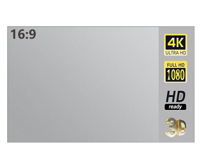 VEIDADZ 4K ALR 회색 금속성 빔프로젝터 스크린 휴대용, 100형, 16:9, 검정색 테두리 없음