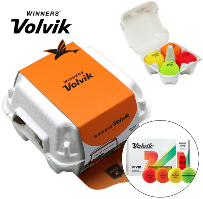올타임25시 골프공 로고 인쇄무료 볼빅 비비드 3피스 계란판골프공, 1개, 4개입, 비비드계란판 무료인쇄