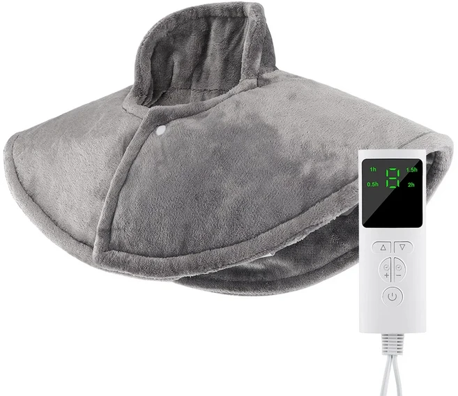 겨울 난방 담요 휴대용 부드러운 전기 난방 플러시 담요 홈 오피스를위한 10 단 온도 조절 난방 망토, 02 TypeB EU Plug