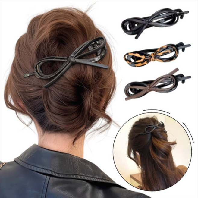 비쥬앤 리본 바나나핀 꼬임 집게핀 머리핀 3종세트