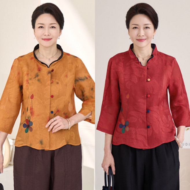 [엄마옷 로즈맘] 초연감물인견블라우스자켓/엄마자켓 할머니자켓 중년여성의류 50대엄마옷 5060