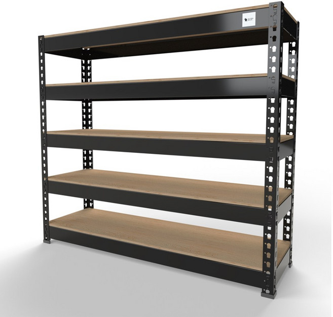 울트라랙 5단 블랙 일체형 기둥 철제선반 무볼트 조립식 앵글 선반 베란다 펜트리 선반장 가정용 창고용 수납 및 다용도, 1200  600  1800, 1개