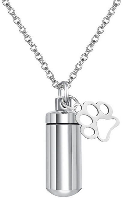 반련 애완동물 메모리얼스톤 발바닥 팬던트 유골함 추모 목걸이, 발바닥팬던트 목걸이