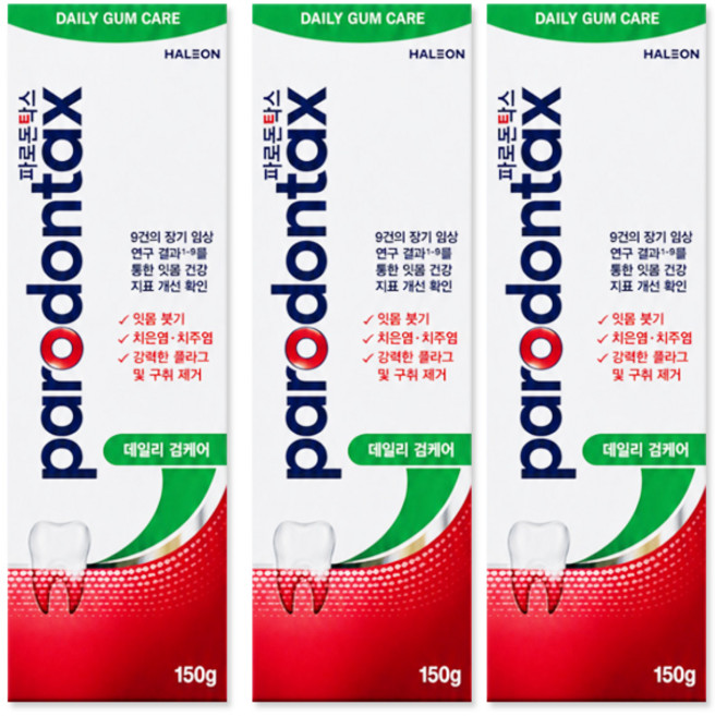 파로돈탁스 일동제약 약국용 파로돈탁스 대용량 데일리 검케어 잇몸 치약 불소 잇몸 이치 질환 치은염 치주염 코스트코, 150g, 3개