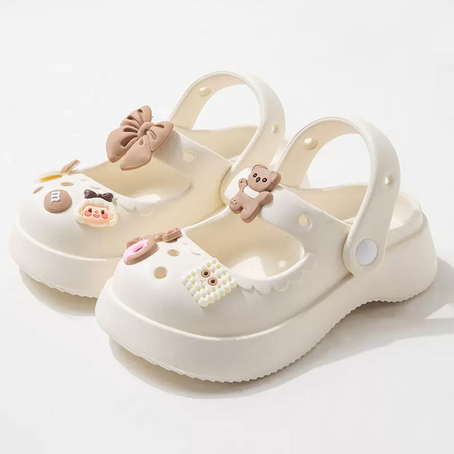 달콩슈 여아용 EVA 스낵 리본 샌들 슬리퍼 DKE003