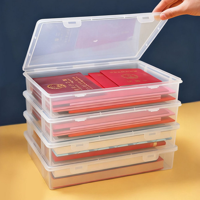 리빙픽 4개 A4 파일케이스 대용량 다용도 투명 수납박스 사무용