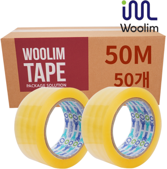 (주)우림 박스테이프_중포장(50M X 50개)투명, 50개