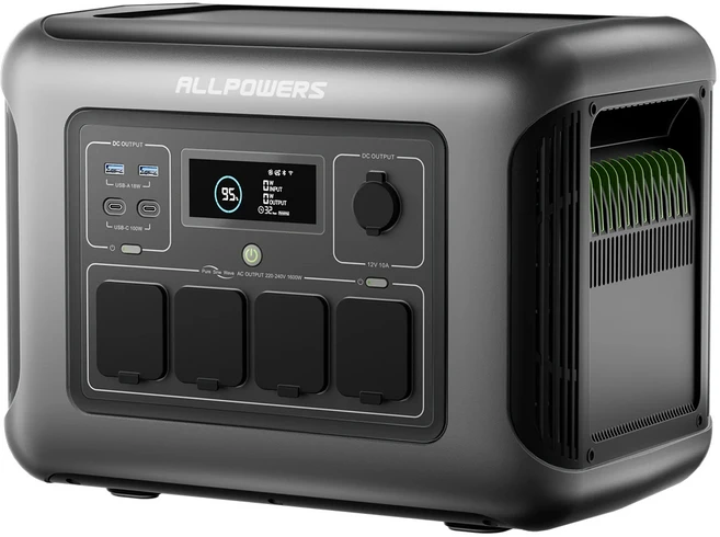 올파워스 R1500 라이트 휴대용 파워 스테이션 1056Wh 리튬인산철 배터리 1600W (최대 3200W) 출력 태양광, 01 검정색, 01 China Mainland, 03 AU
