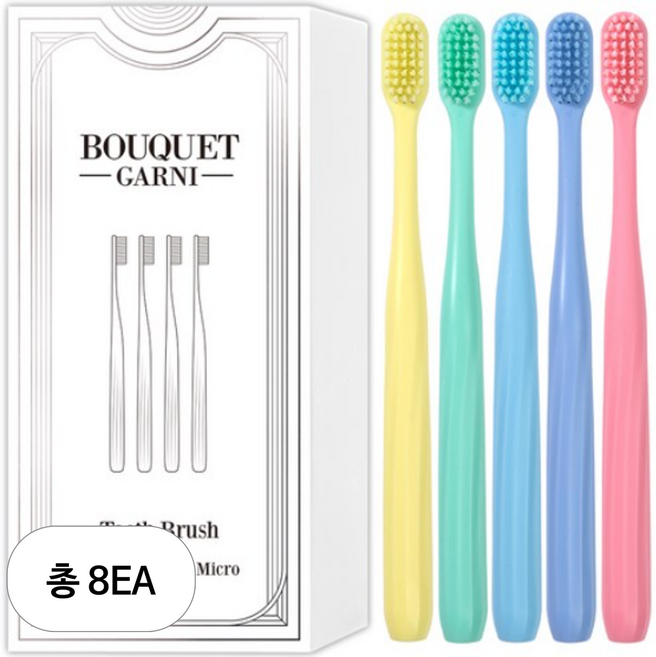 부케가르니 딥 클리어 2중 미세모 파스텔 칫솔, 20개입, 8개