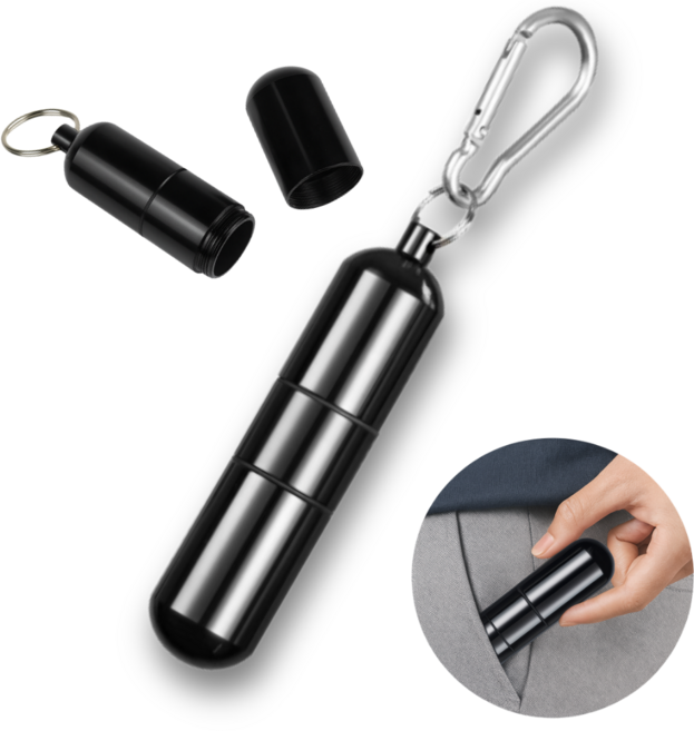 유용몰 휴대용 재떨이 키링, 블랙, 1개