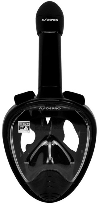 나이스프로 아동용 풀페이스 스노쿨링 마스크, 블랙