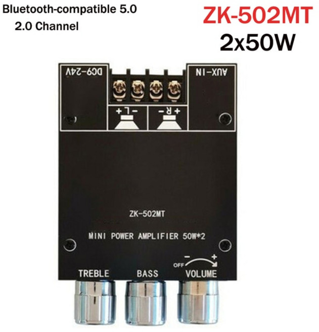 ZK-MT21 블루투스 호환 2.1 채널 저음 전원 서브 우퍼 앰프 보드, 03 ZK-502MT, 1개