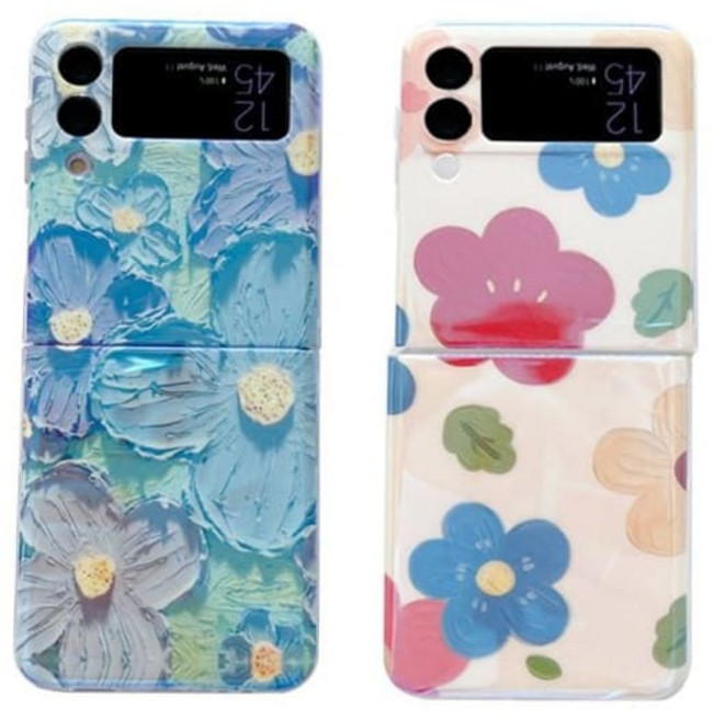 젤하드케이스 갤럭시Z플립4/3 지플립3폰톡 유화터치 플라워