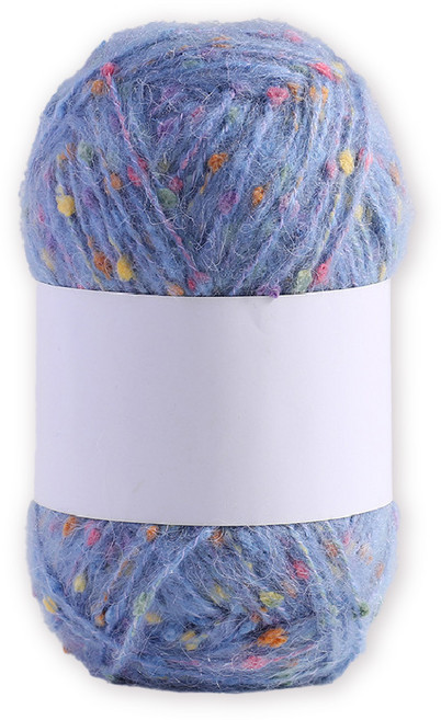 馬海毛線 柔軟彩色點點編織毛線, 4.天空藍, 1個