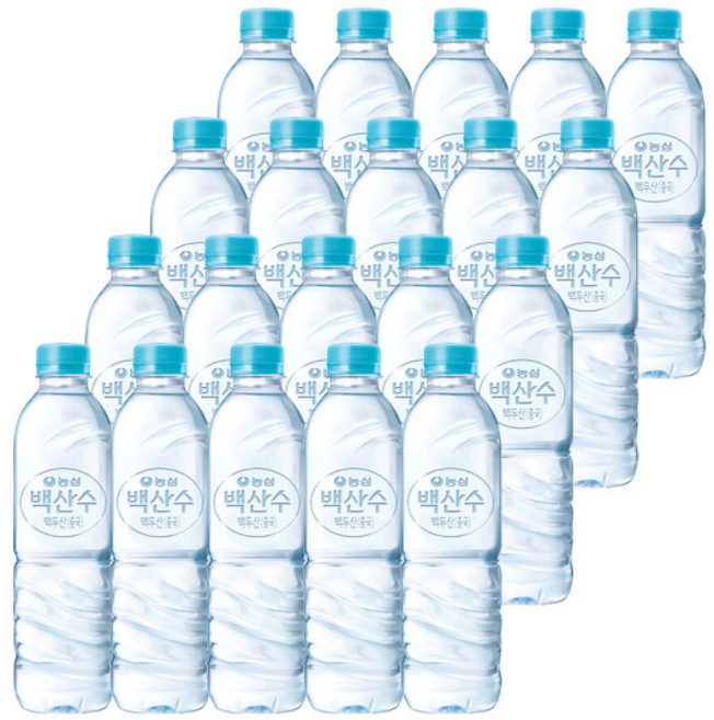 농심 백산수 무라벨 생수, 20개, 500ml