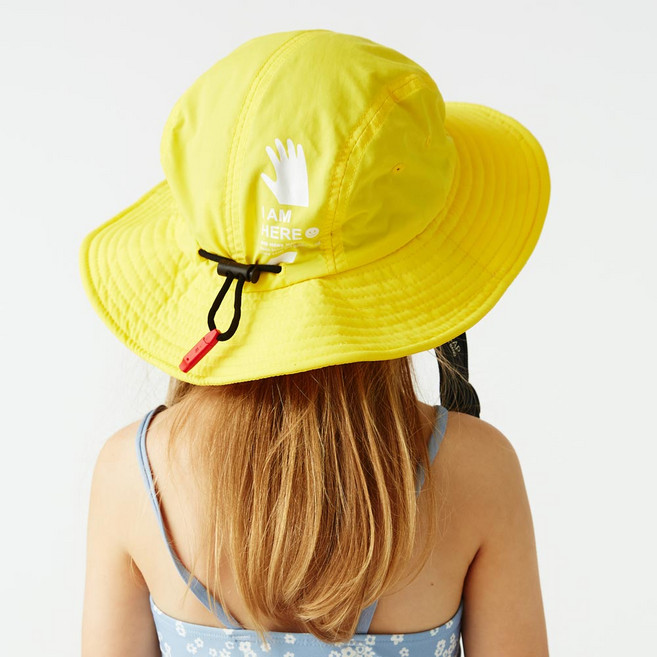 구김스 방수 UV차단 아웃도어 스포츠 물놀이 베이직 키즈햇 +카탈로그포함, D type, YELLOW(옐로우)