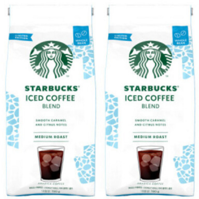 스타벅스 원두커피 아이스 커피 블렌드 홀빈 190g x 2개, 홀빈(분쇄안함)