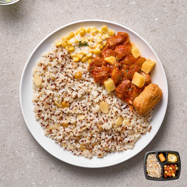 굿스푼 다이어트 퀴노아밥 고추장닭갈비 210g 4팩 매콤한 춘천 양념 간편 일주일 식단 편의점 도시락, 퀴노아밥&고추장닭갈비 4팩, 4개