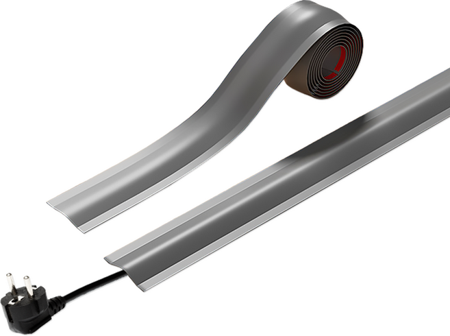 리빙로드 PVC 전선 정리용 케이블 커버 (롤 타입), 그레이, 1개