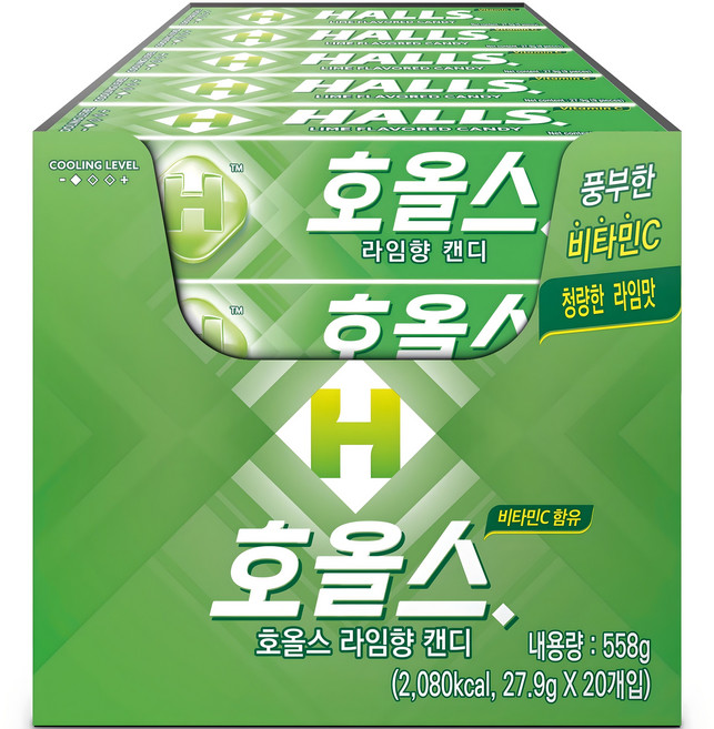 HALLS 涼爽喉糖 萊姆口味, 27.9g, 20條