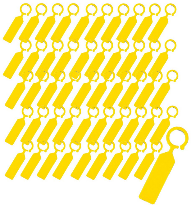 화분이름표4 50개 set 그린 화이트 레드 핑크 오렌지 옐로우 선택가능, 옐로우50개set