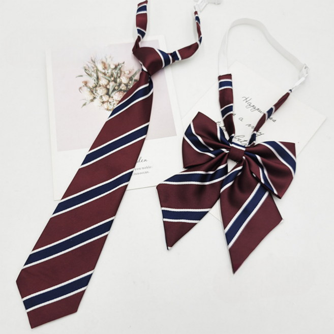 스쿨룩 스트라이프 넥타이 리본타이 세트