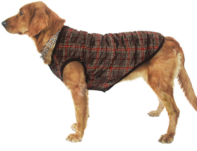 펫보스 중대형견 누빔 조끼, 체크, 1개