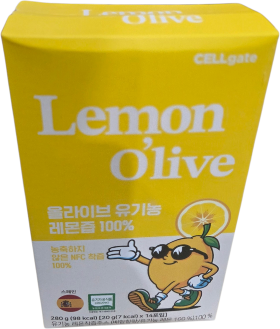 셀게이트 올라이브 유기농 레몬즙 100, 20g, 84개