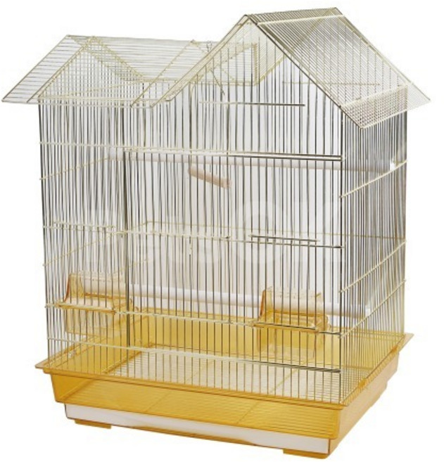 금장 중형 기와 새장 A801G 핀치 잉꼬 중소형 앵무새 다람쥐 사육장, 골드, 1개