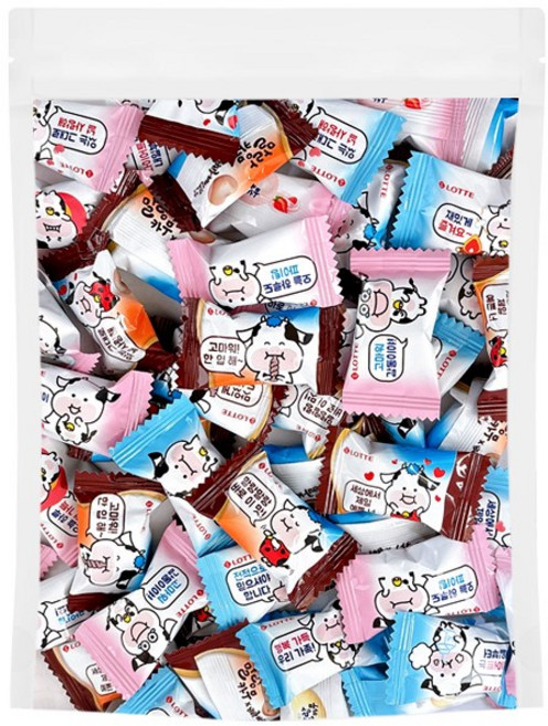 롯데 말랑카우 밀크 딸기 빠삐코맛, 55개, 4g