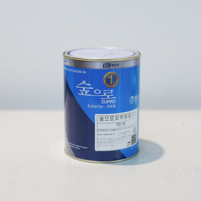 KCC 숲으로 플러스 외부용 0.9L 무광백색 친환경페인트, 스노우워터, 900ml, 1개