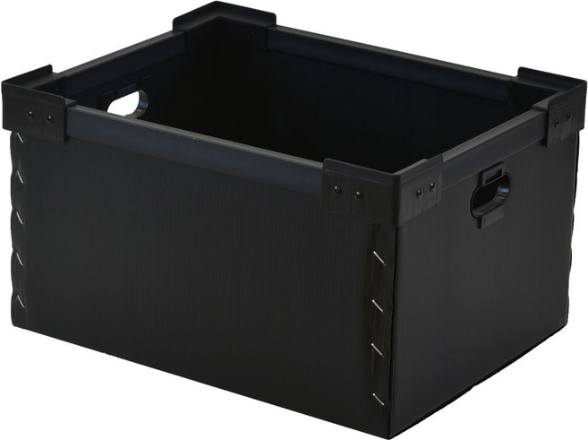 뉴프라테크 단프라박스C형 이사박스 플라스틱박스, 3개, 검정