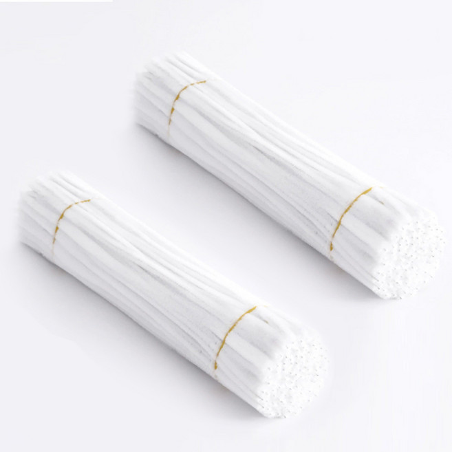 로모주 컬러 모루철사 200P 세트 꽃 인형 만들기 공예 철사, 200개, 화이트