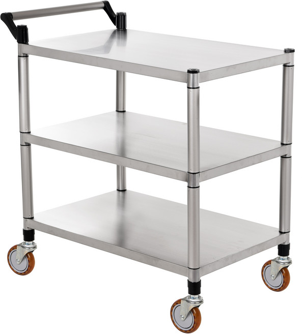 티렉스캐스터 3단 중형 국산 SUS304 스텐 서빙카트 식당카트 운반카트 웨건 식당용 업소용 병원용 3분조립카트, 1개