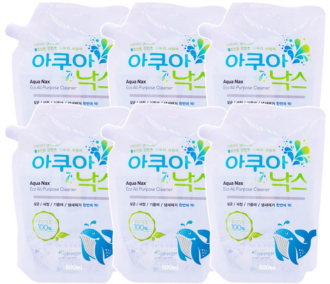 아쿠아낙스 리필 500ml*6개 다목적 클리너, 500ml, 18개