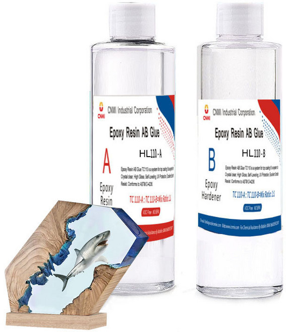 CNMI 크리스탈 클리어 에폭시 수지 AB 1:1 DIY 수공예품 수지, A100ml-B100ml, Transparent