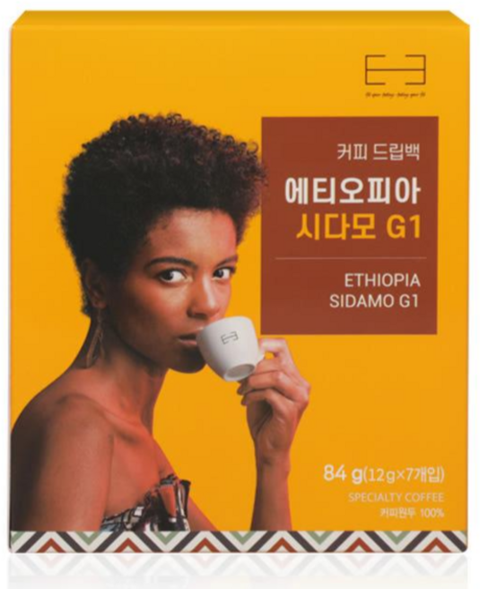 [ 1+ 1 ]100% 에티오피아 스페셜티 커피 시다모 이스티브 드립백 7개입, 12g, 2개
