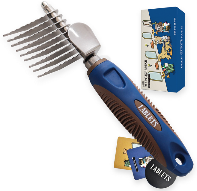 랩릿 강아지 빗 장모 털갈이 브러쉬 고양이 대형견 죽은털 엉킨털, 1개, 딥케어브러쉬